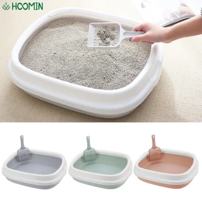 1 Set Pet Toilet Bedpan Training Plastic Sand Litter Box Cat Dog Tray with Scoop Cat Litter Box Anti-Splash Dog Clean Toilet
