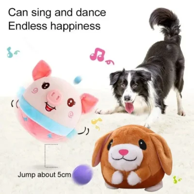 Dog Toy Ball Pet Electronic Pet Bouncing Jump Balls Talking Interactive Dog Plush Doll Toys New Gift For Pets USB Rechargeable