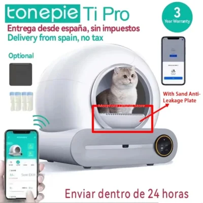 【English Version】Tonepie 65L Automatic Smart Cat Litter Box Self Cleaning Fully Enclosed Cat Litter Box Pet Toilet Litter Tray