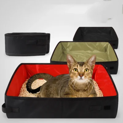 Fold Cat Litter Box Cat Portable Waterproof Outdoor Travel Pet Litter Box Dog Toilet Tray Folding Cat Litter Potty Pet Supplies