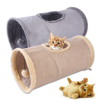 Pet Supplies Cat Tunnel Can Receive Folding Suede Cat Tunnel Cat Toy Drill Bucket. Pet Toys Cats Toys Pet Supplies