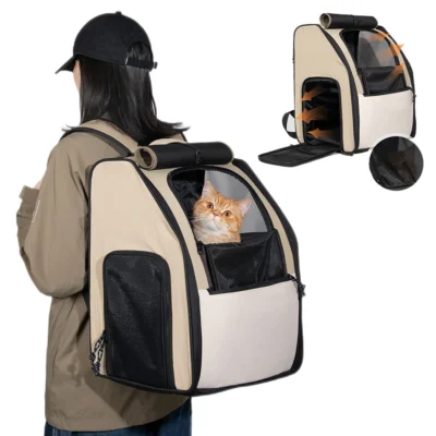 Pet Cat Bag Breathable Canvas Portable Cat Backpack Outdoor Travel Transport Bag For Cats And Puppy Carrying Pet Supplies